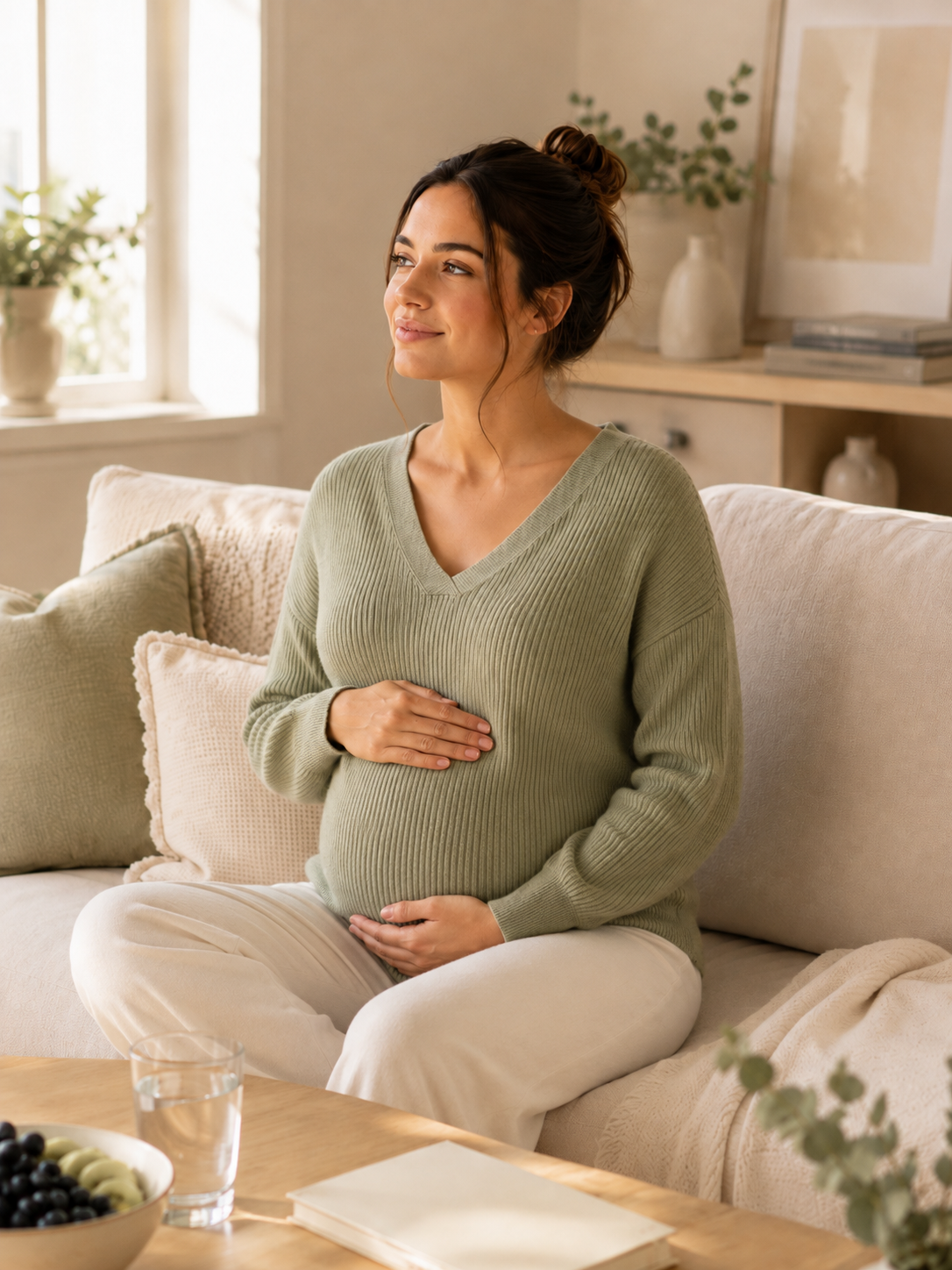 Pregnant woman during the second trimester